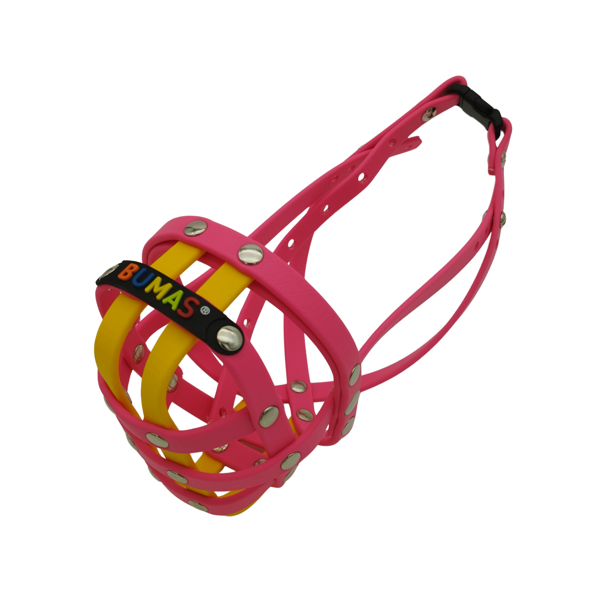 BUMAS Maulkorb Magenta-Magenta-Gelb