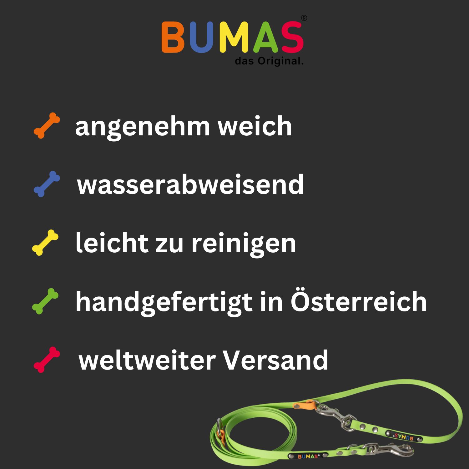 BUMAS Biothane® tracking leash