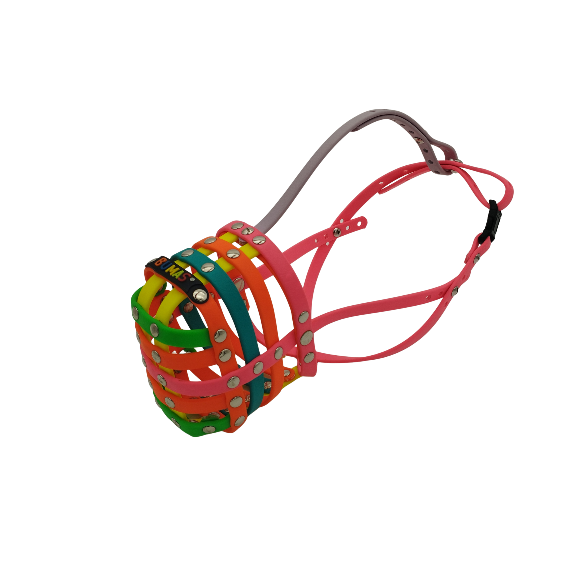 BUMAS Maulkorb Neon Pink-Neon Orange-Neon Gelb