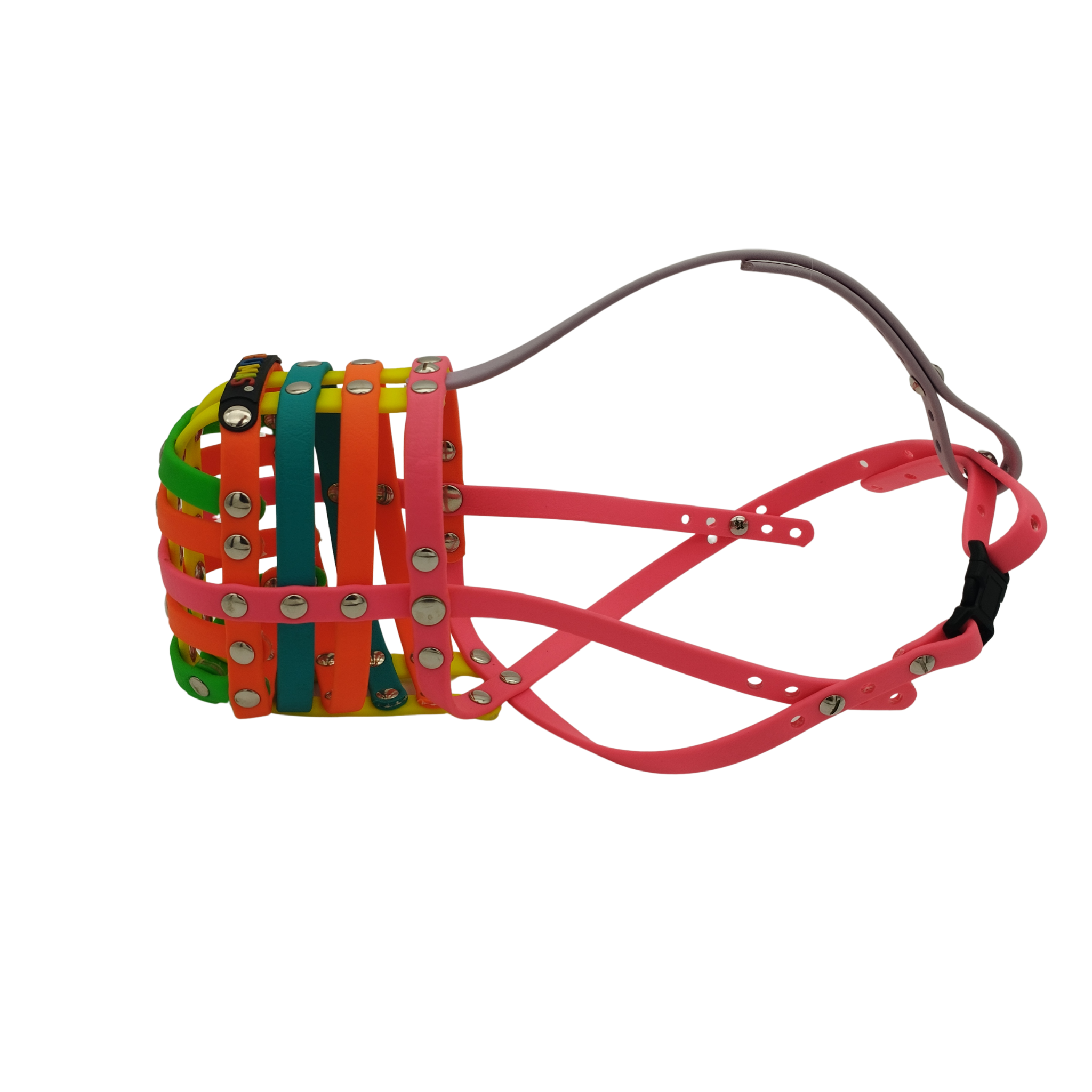 BUMAS Maulkorb Neon Pink-Neon Orange-Neon Gelb