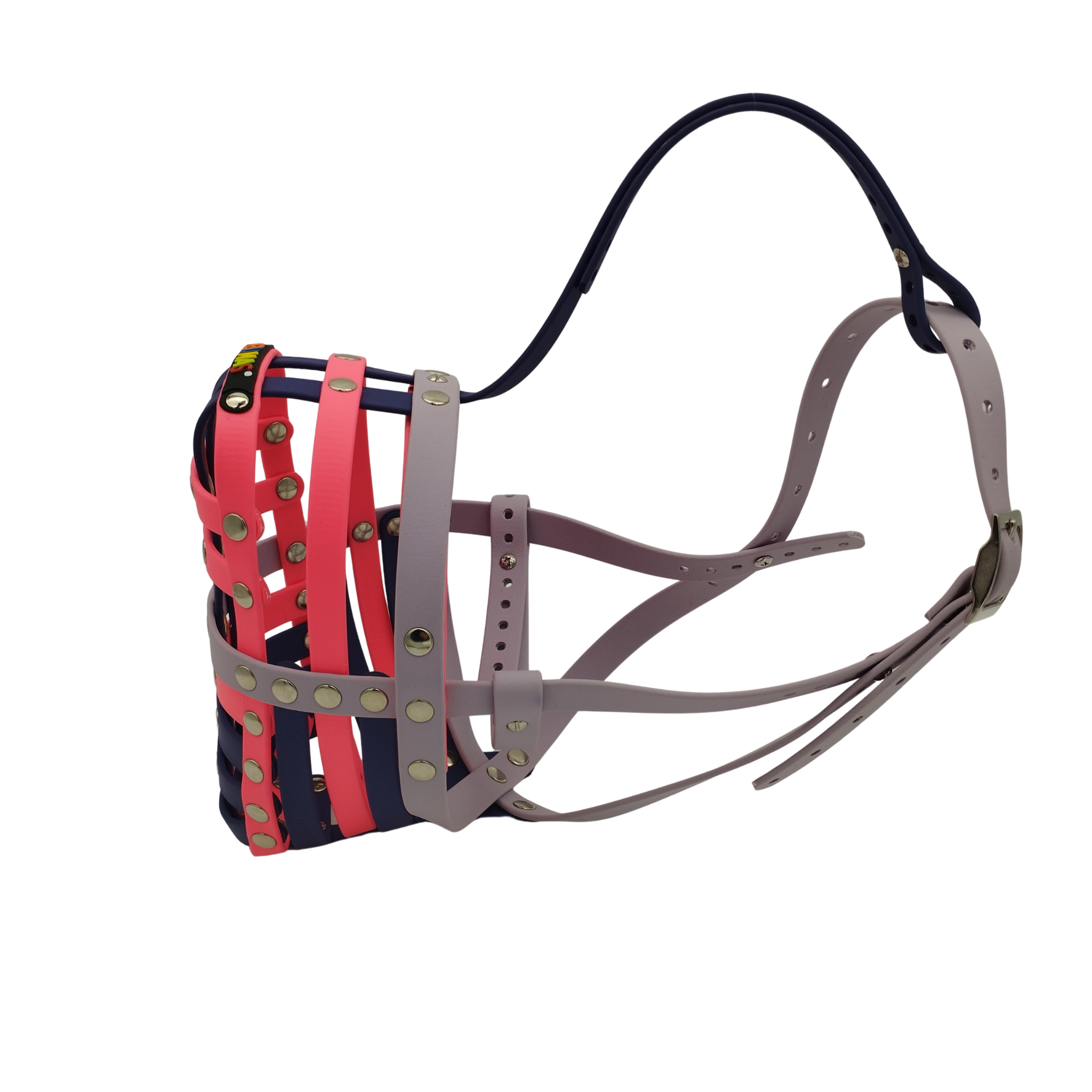 BUMAS Maulkorb Pastellviolett-Neon Pink- Violett