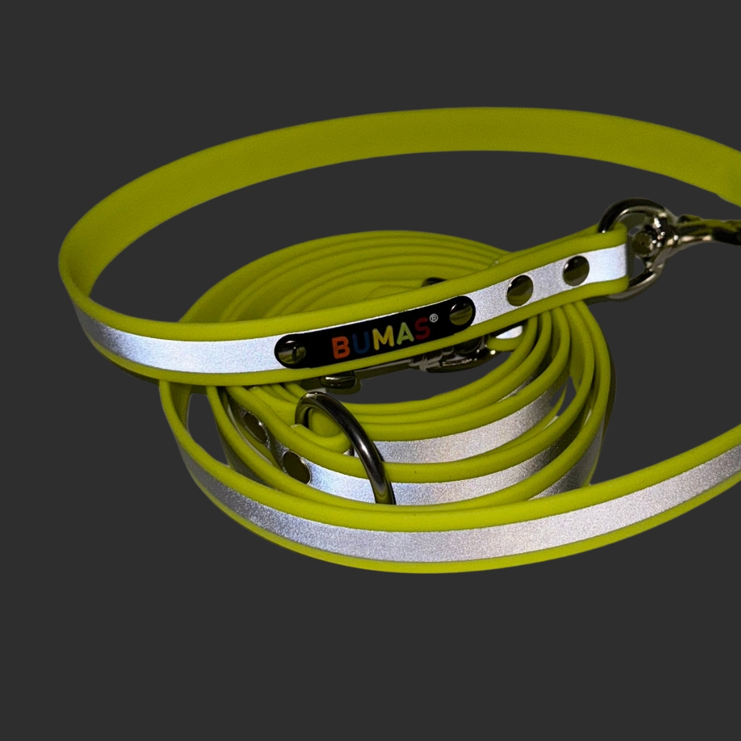BUMAS verstellbare Führleine aus Biothane reflektierend BUMAS verstellbare Führleine aus Biothane reflektierend