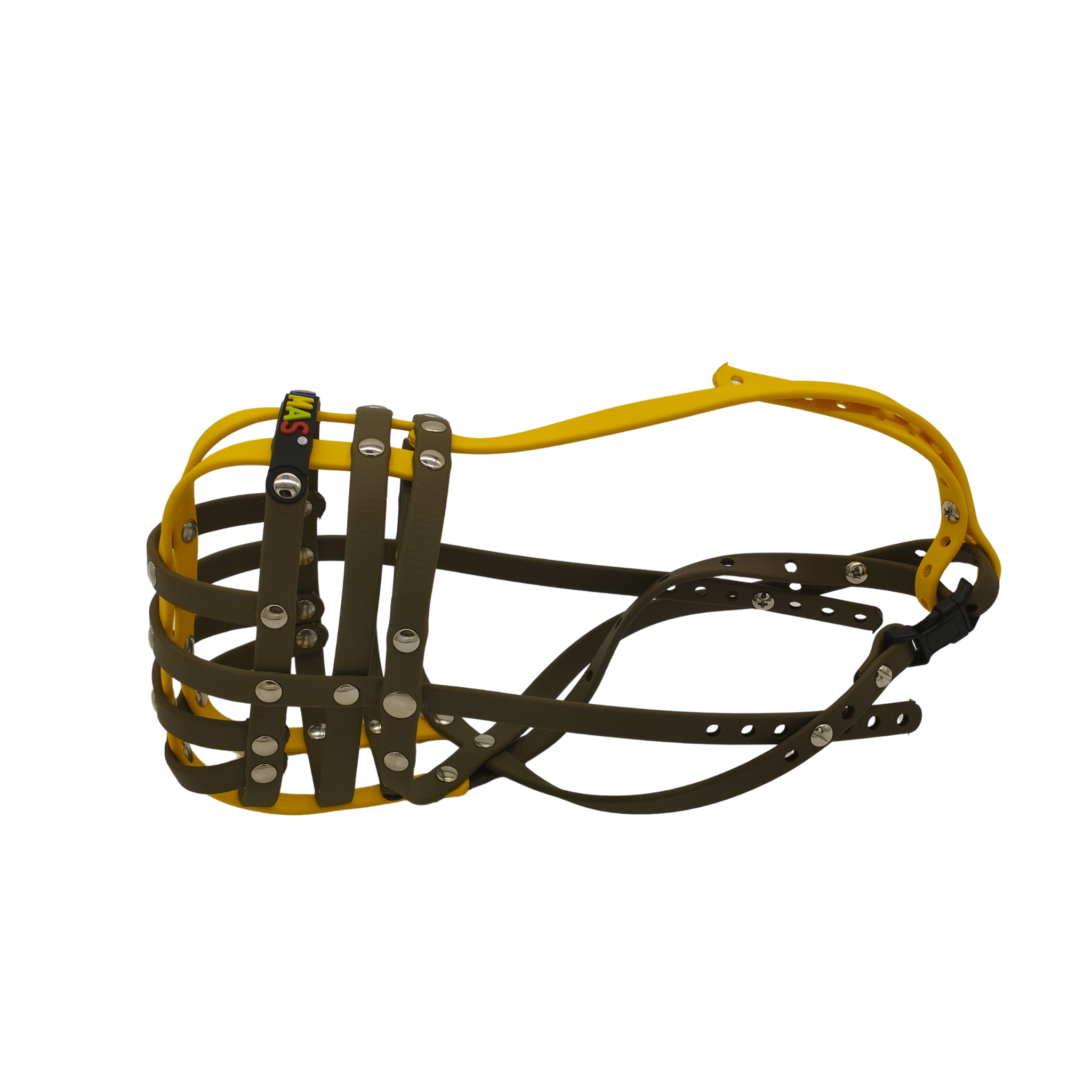 BUMAS Maulkorb Olivgrün - Olivgrün - Gelb