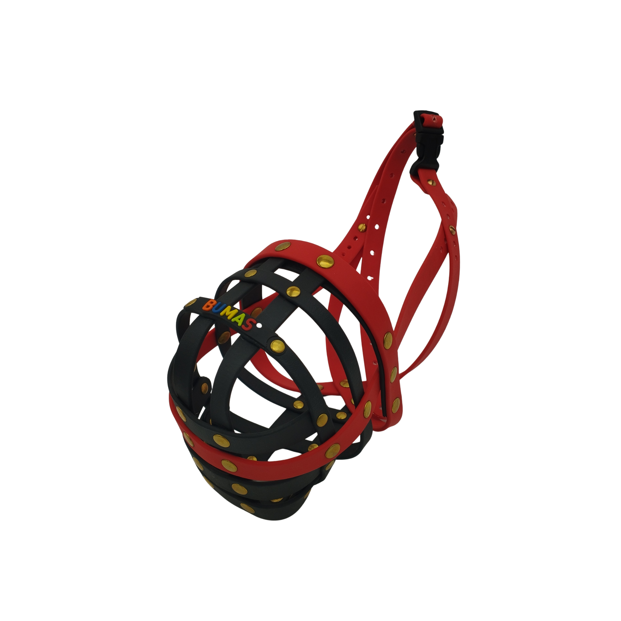 BUMAS Maulkorb Rot - Schwarz - Schwarz