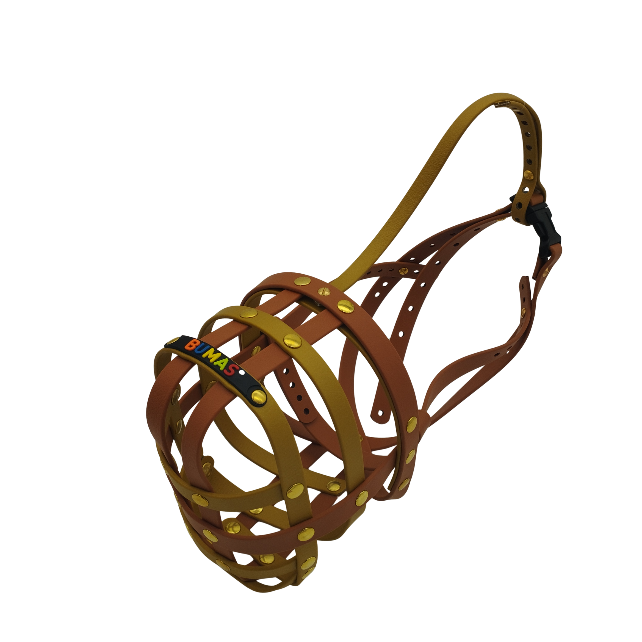 BUMAS Maulkorb Hellbraun-Gold-Hellbraun
