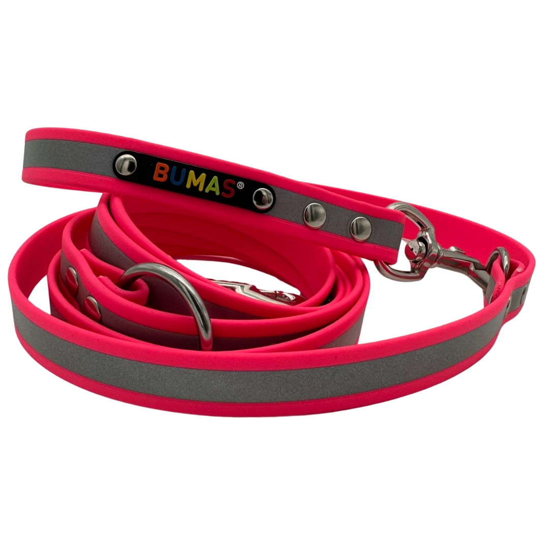 BUMAS verstellbare Führleine aus Biothane reflektierend BUMAS verstellbare Führleine aus Biothane reflektierend