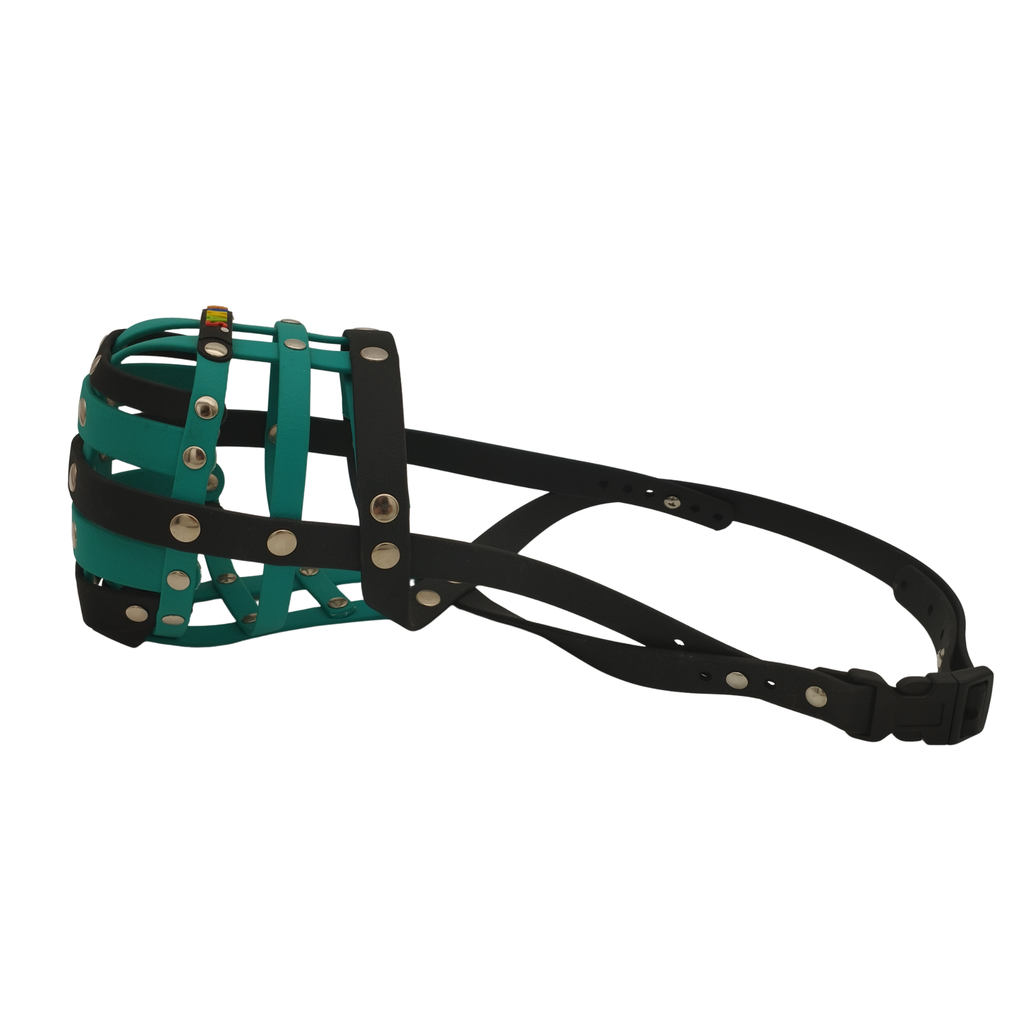 BUMAS Maulkorb Schwarz-Türkis-Türkis