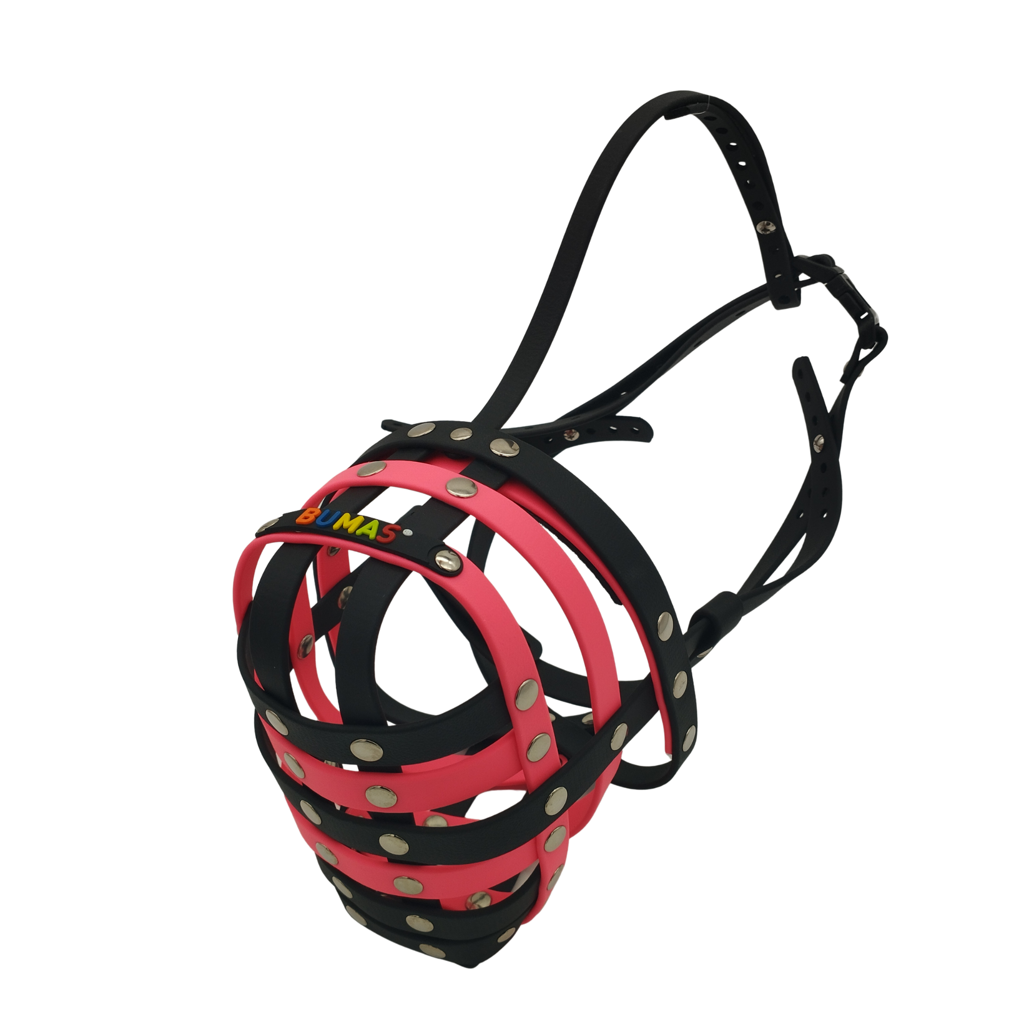 BUMAS Maulkorb Schwarz-Neon Pink-Schwarz