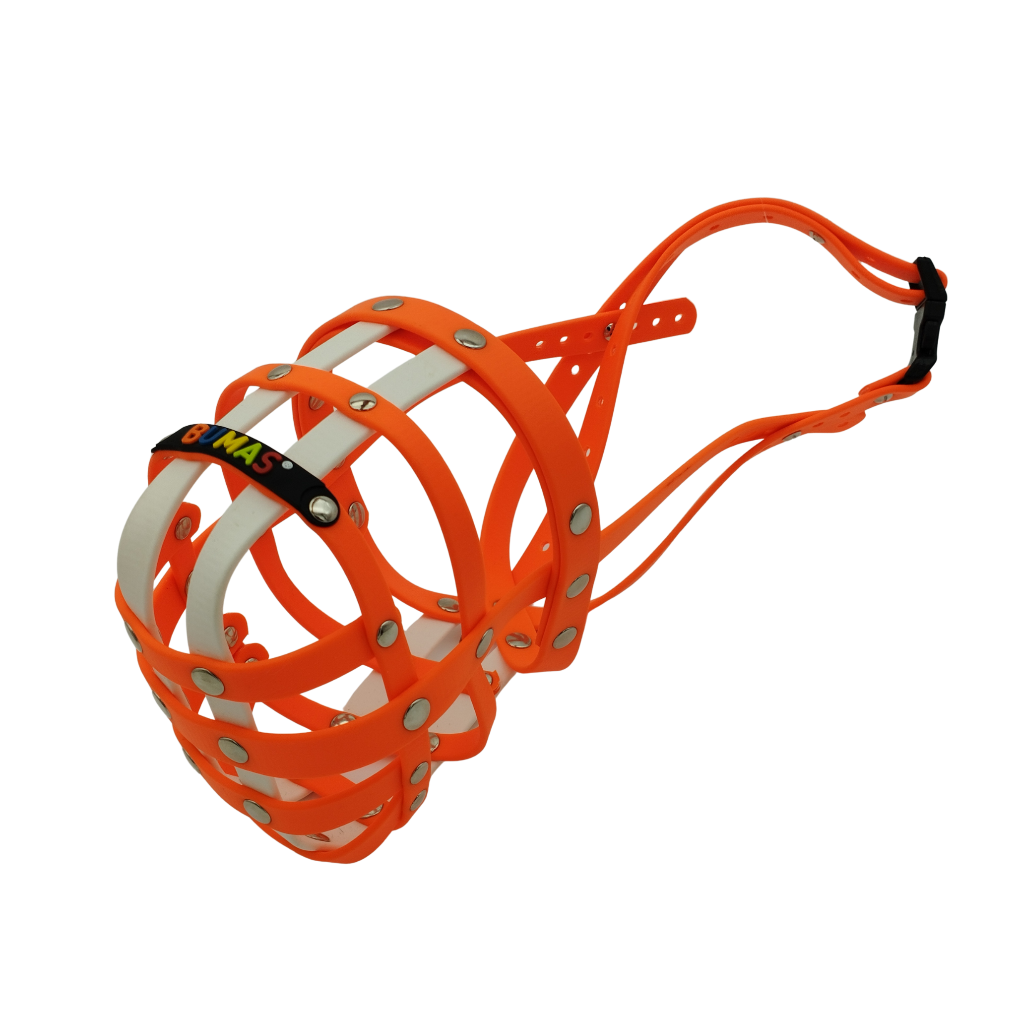 BUMAS Maulkorb Neon Orange – Neon Orange – Weiss